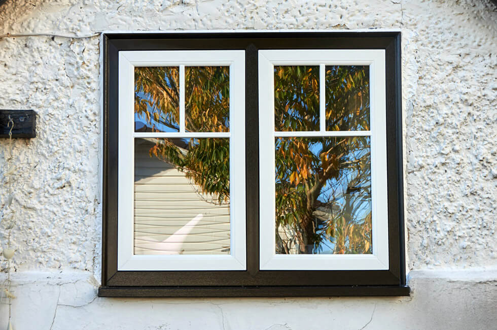 Dual colour flush sash windows