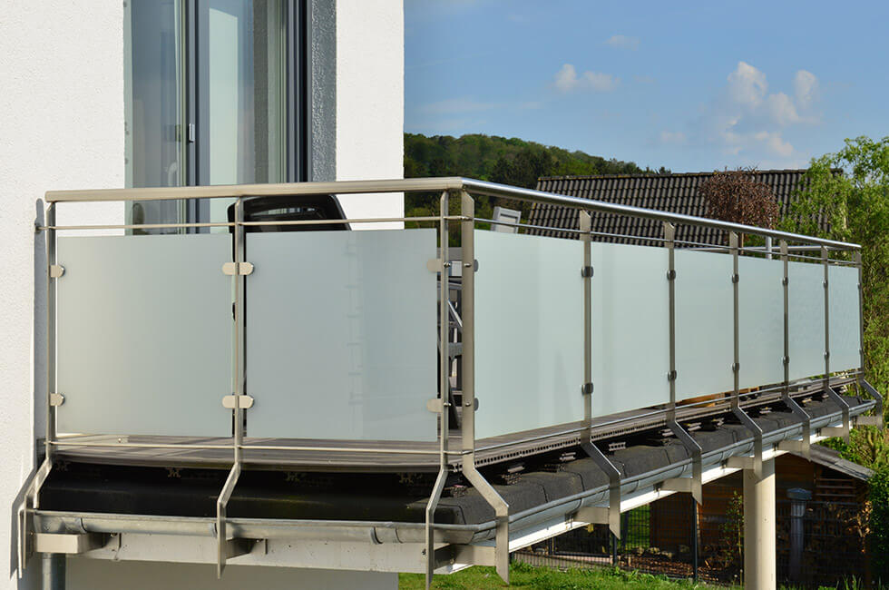 Frosted glass balustrade