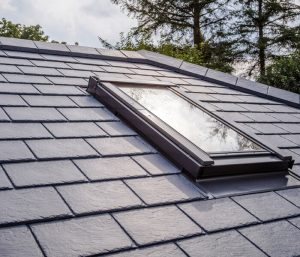 Close-up of Equinox tiled conservatory roof with a skylight for natural light and improved energy efficiency.